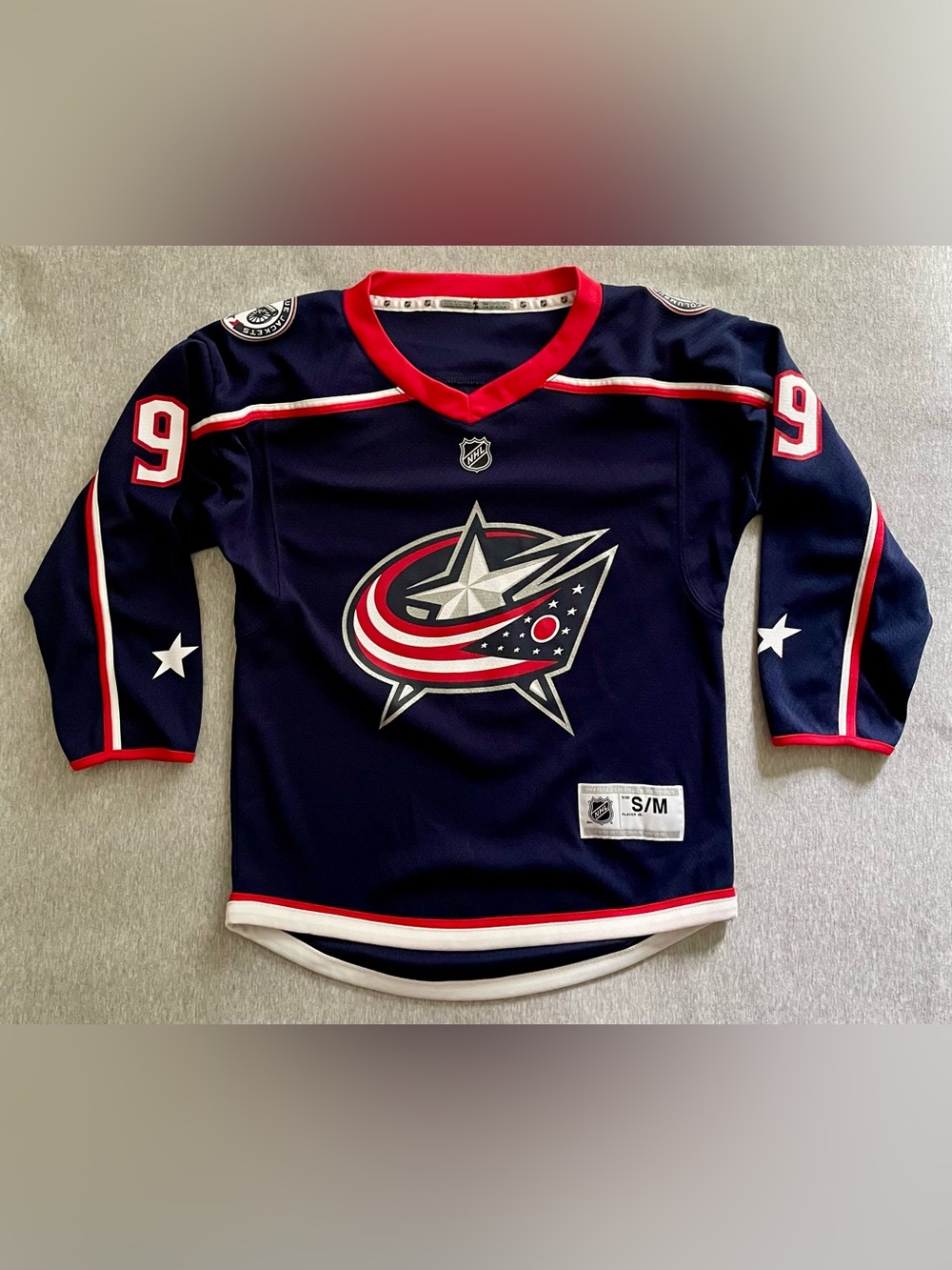 Columbus Blue Jackets Navy Yourh Hockey Jersey - S/M #9 PANARIN NHL